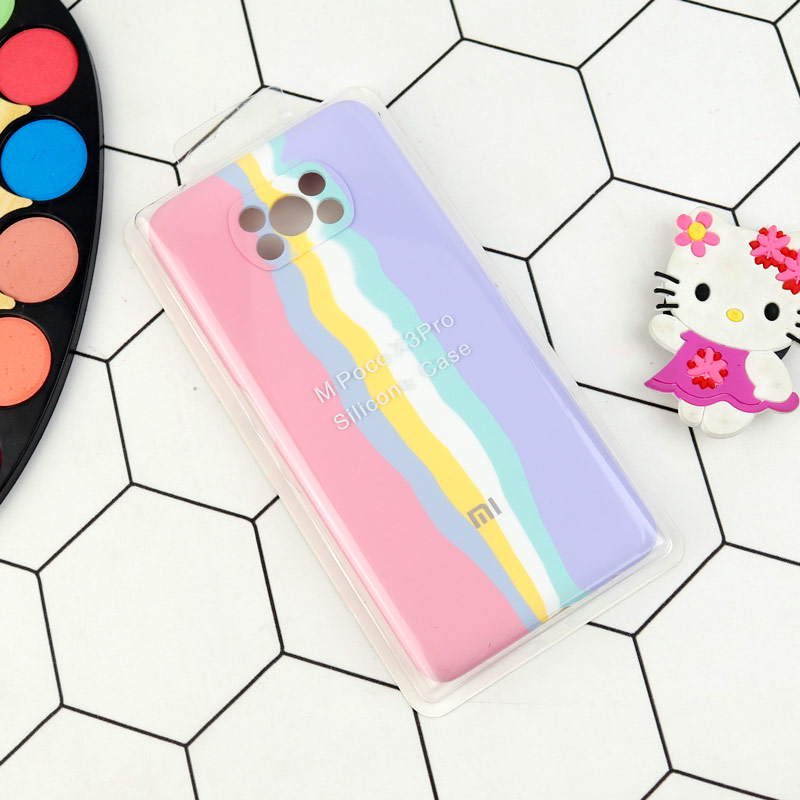 قاب سیلیکونی اورجینال رنگین کمانی محافظ لنزدار Xiaomi Poco X3