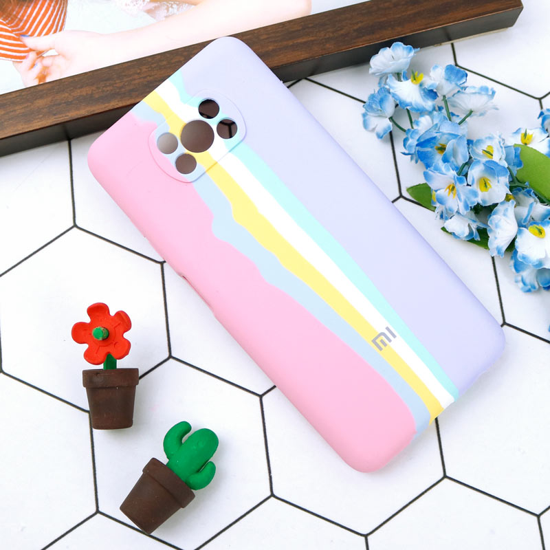 قاب سیلیکونی اورجینال رنگین کمانی محافظ لنزدار Xiaomi Poco X3