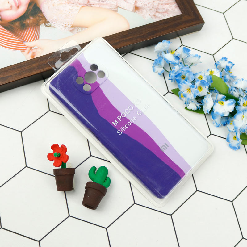 قاب سیلیکونی اورجینال رنگین کمانی محافظ لنزدار Xiaomi Poco X3