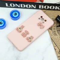 قاب سیلیکونی عروسکی محافظ لنزدار طرح خرسی صورتی Xiaomi Poco X3