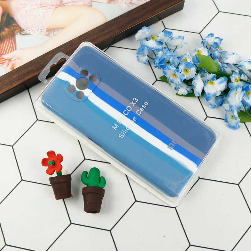 قاب سیلیکونی اورجینال رنگین کمانی محافظ لنزدار Xiaomi Poco X3