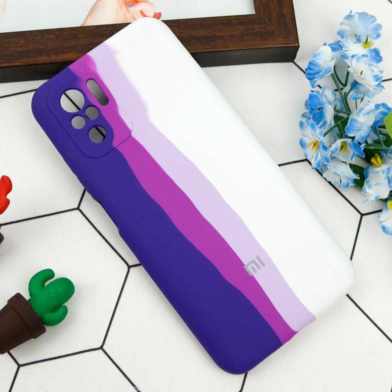 قاب سیلیکونی اورجینال رنگین کمانی محافظ لنزدار Redmi Note 10 4G