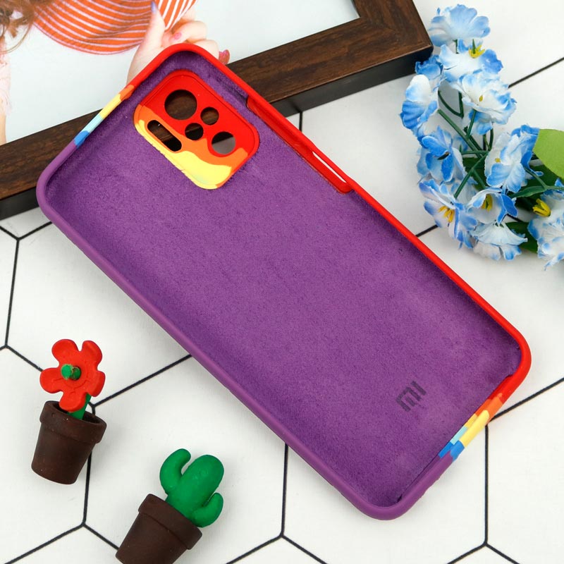 قاب سیلیکونی اورجینال رنگین کمانی محافظ لنزدار Redmi Note 10 4G