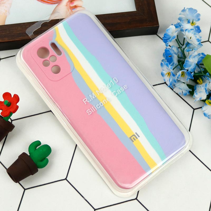 قاب سیلیکونی اورجینال رنگین کمانی محافظ لنزدار Redmi Note 10 4G