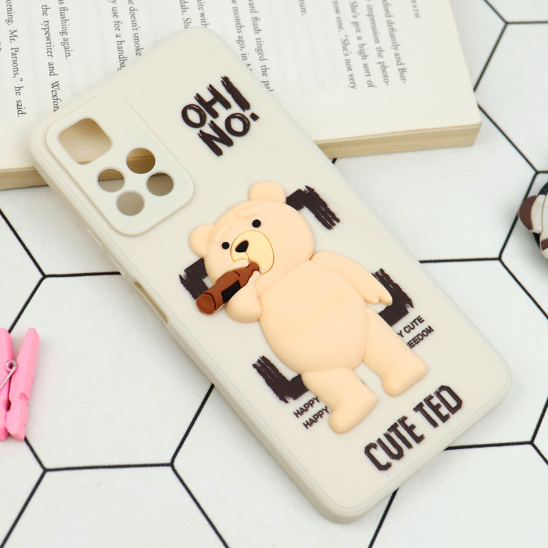 قاب سیلیکونی خرس TED محافظ لنزدار Xiaomi Redmi Note 11 Pro Plus