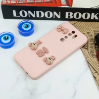 قاب سیلیکونی عروسکی محافظ لنزدار طرح خرسی صورتی Xiaomi Redmi Note 8 Pro