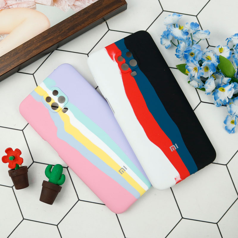 قاب سیلیکونی اورجینال رنگین کمانی محافظ لنزدار Xiaomi Redmi Note 9s
