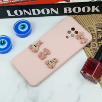 قاب سیلیکونی عروسکی محافظ لنزدار طرح خرسی صورتی Xiaomi Redmi Note 9s / 9 Pro