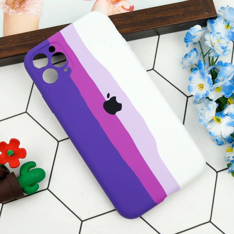 قاب سیلیکونی اورجینال رنگین کمانی محافظ لنزدار iPhone 11 Pro Max