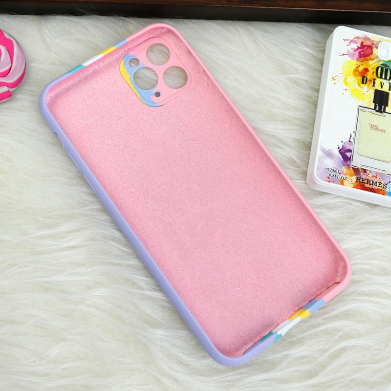 قاب محافظ لنزدار سیلیکونی اورجینال رنگین کمانی iPhone 11 Pro Max