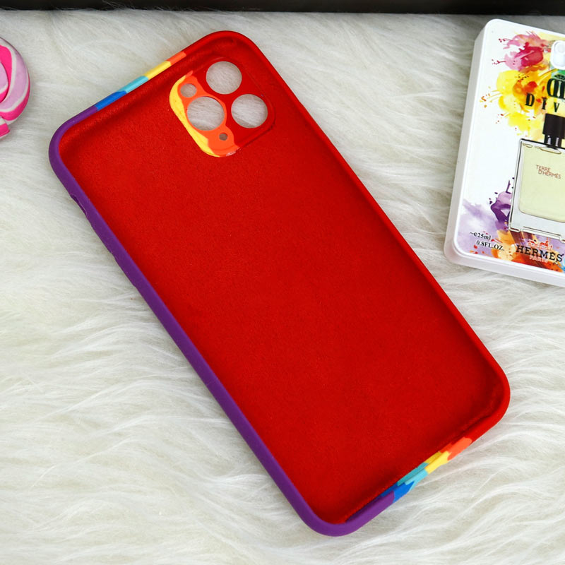 قاب محافظ لنزدار سیلیکونی اورجینال رنگین کمانی iPhone 11 Pro Max