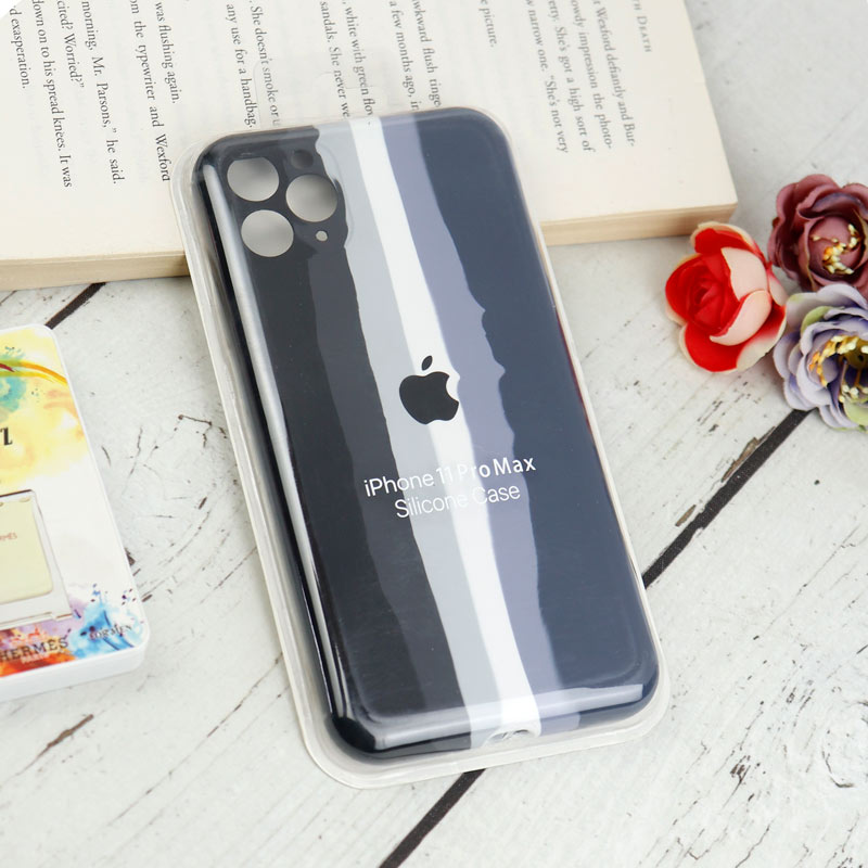 قاب سیلیکونی اورجینال رنگین کمانی محافظ لنزدار iPhone 11 Pro Max