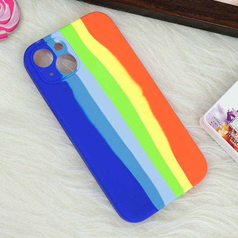 قاب سیلیکونی اورجینال رنگین کمانی محافظ لنزدار iPhone 13