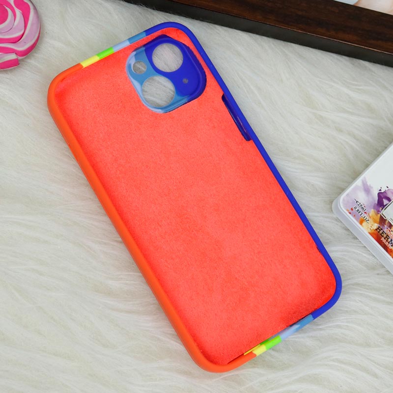 قاب سیلیکونی اورجینال رنگین کمانی محافظ لنزدار iPhone 13