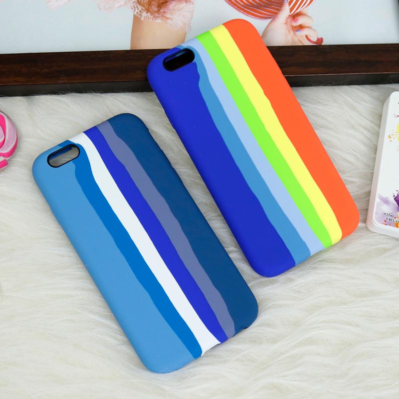 قاب سیلیکونی اورجینال رنگین کمانی iPhone 6/6s