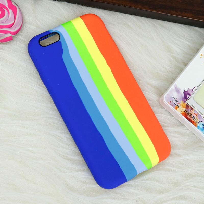 قاب سیلیکونی اورجینال رنگین کمانی iPhone 6/6s
