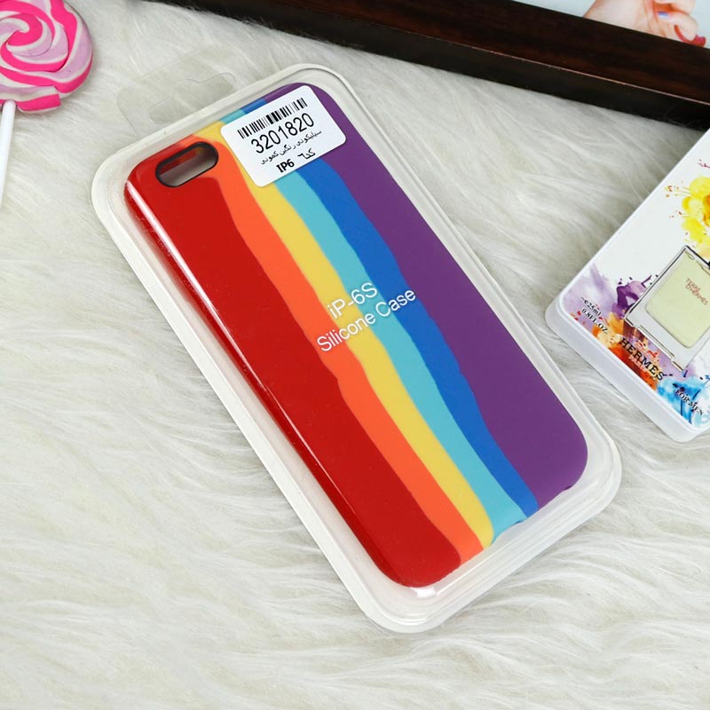 قاب سیلیکونی اورجینال رنگین کمانی iPhone 6/6s