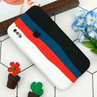 قاب سیلیکونی اورجینال رنگین کمانی محافظ لنزدار iPhone X