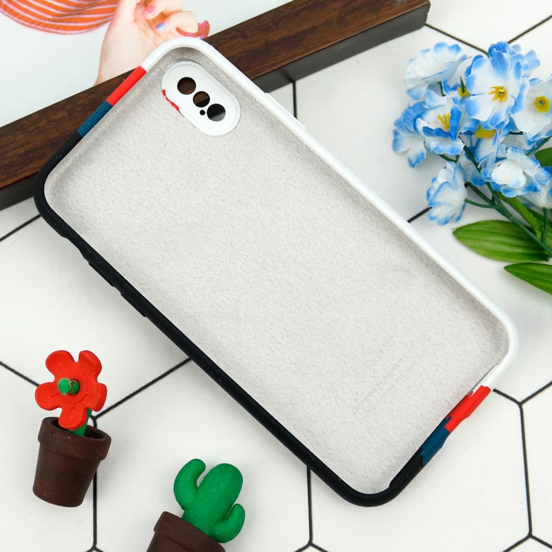 قاب سیلیکونی اورجینال رنگین کمانی محافظ لنزدار iPhone X