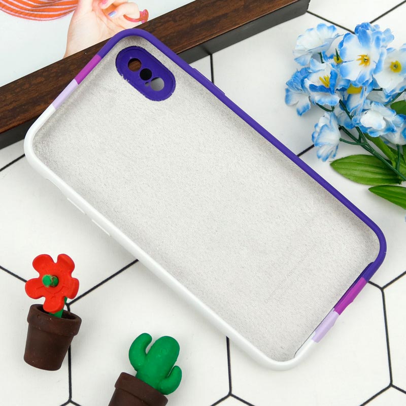 قاب سیلیکونی اورجینال رنگین کمانی محافظ لنزدار iPhone X
