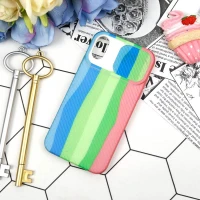 قاب سیلیکونی محافظ لنزدار کبریتی طرح آبرنگی iPhone X/XS