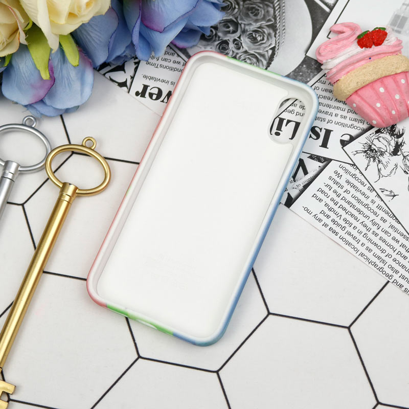 قاب سیلیکونی محافظ لنزدار کبریتی طرح آبرنگی iPhone X/XS