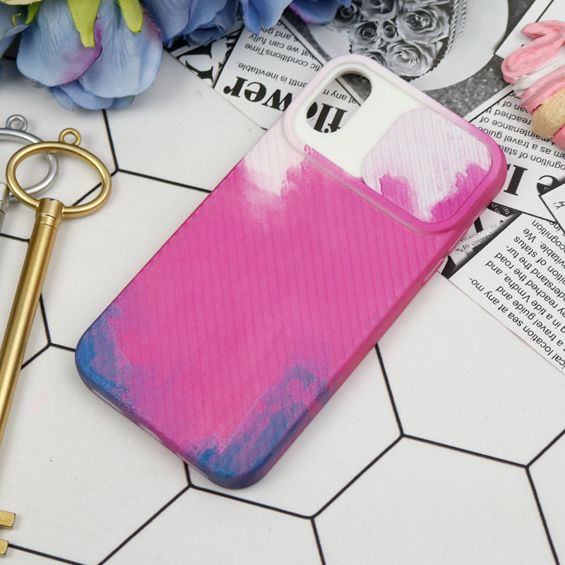 قاب سیلیکونی محافظ لنزدار کبریتی طرح آبرنگی iPhone X/XS
