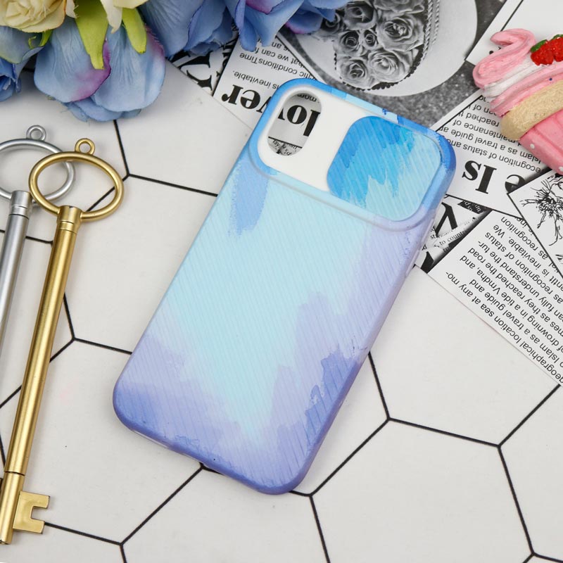 قاب سیلیکونی محافظ لنزدار کبریتی طرح آبرنگی iPhone X/XS