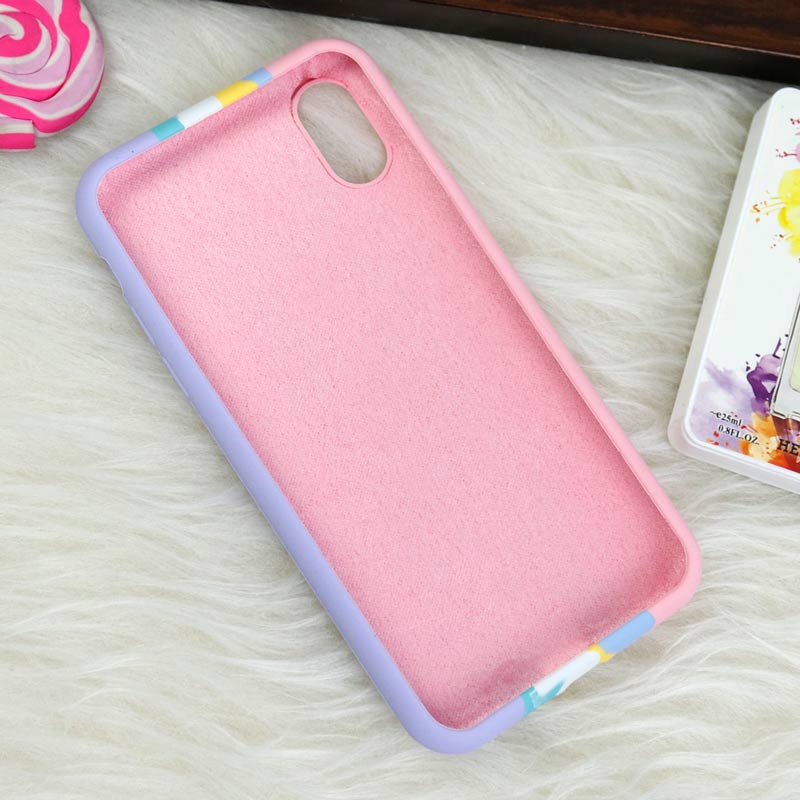 قاب سیلیکونی اورجینال رنگین کمانی iPhone X/XS