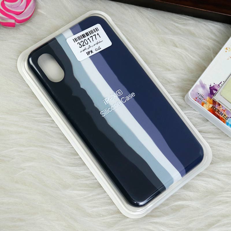 قاب سیلیکونی اورجینال رنگین کمانی iPhone X/XS