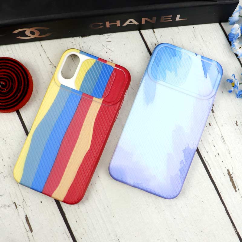 قاب سیلیکونی محافظ لنزدار کبریتی طرح آبرنگی iPhone X/XS