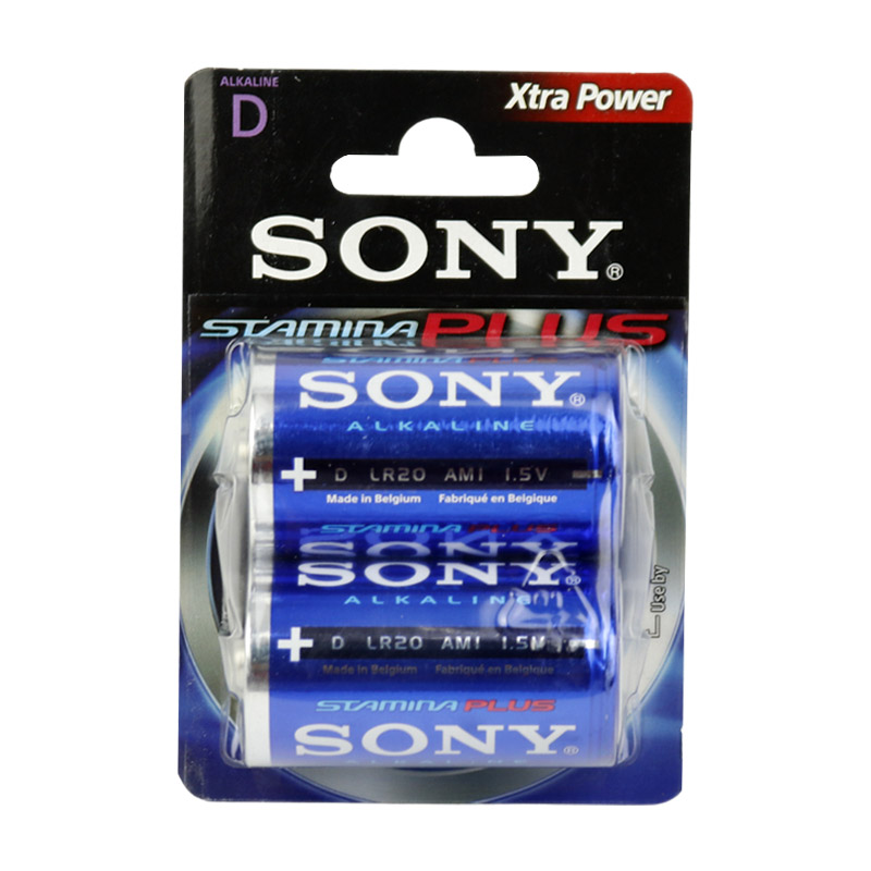 باتری دوتایی بزرگ Sony Stamina Plus Alkaline Extra Power AM1-B2D LR20 D
