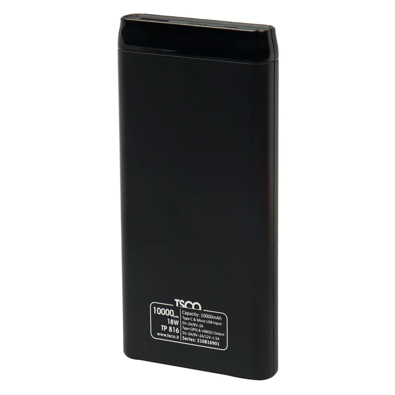 پاور بانک فست شارژ ۱۰۰۰۰ تسکو TSCO TP 816 QC3 PD 18W
