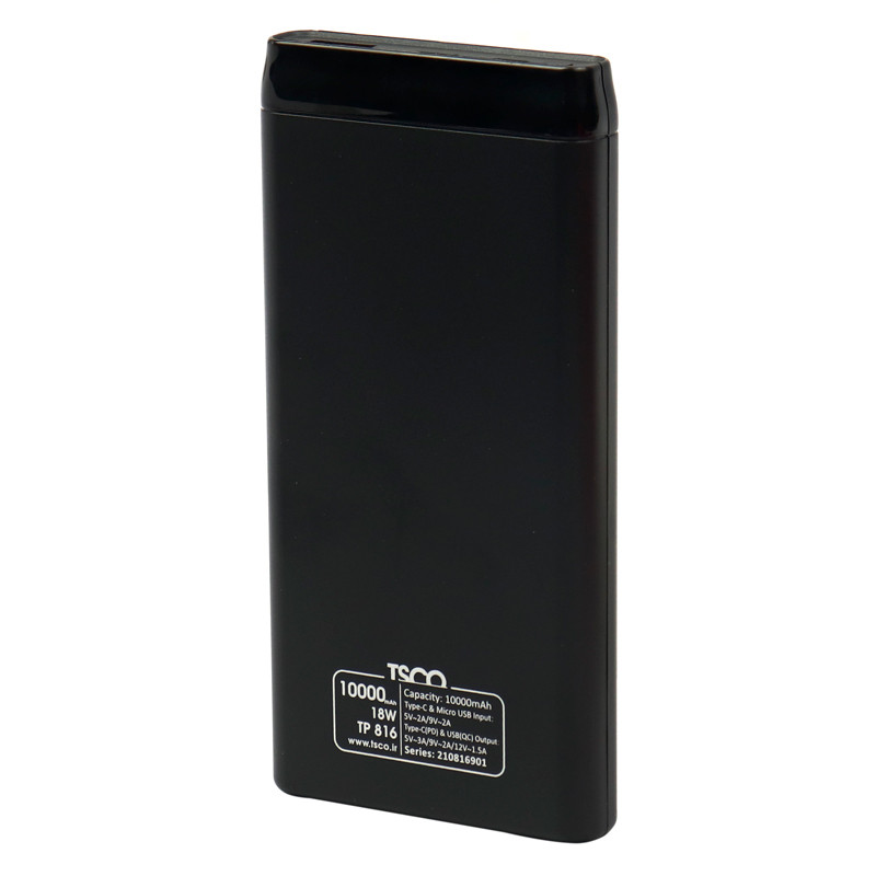 پاور بانک فست شارژ ۱۰۰۰۰ تسکو TSCO TP 816 QC3 PD 18W