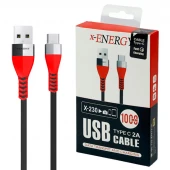 کابل تایپ سی فست شارژ 2.4 آمپر ایکس انرژی X-230 طول 1 متر