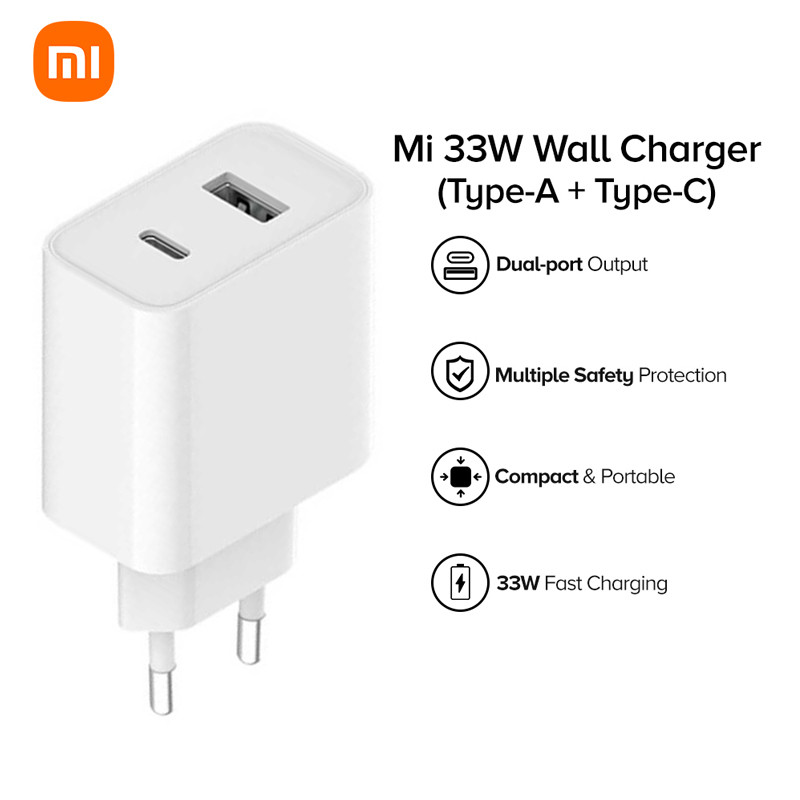 کلگی فست شارژ Xiaomi Mi AD332EU 2Port 3A PD3 33W