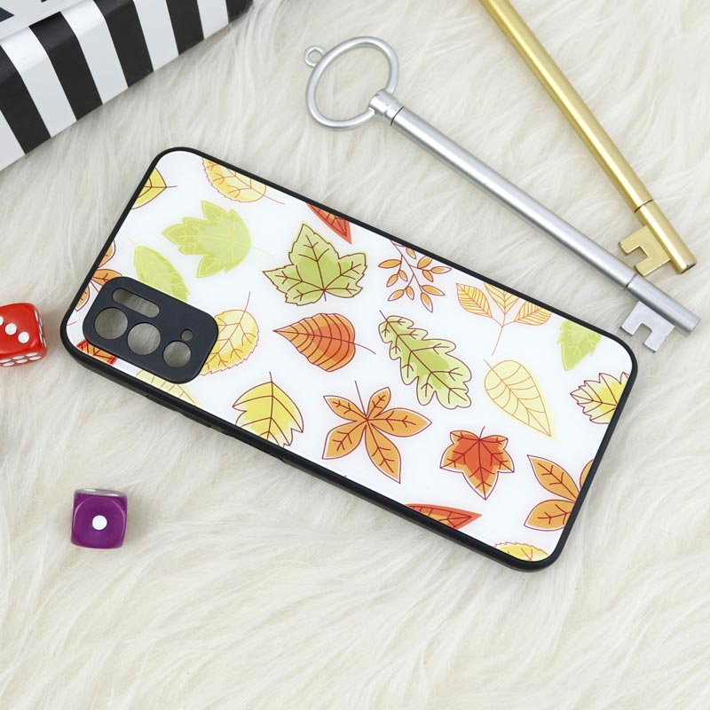 قاب محافظ لنزدار پشت گلسی طرحدار برگ پاییزی Xiaomi Poco M3 Pro