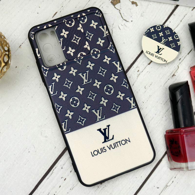 قاب طرحدار محافظ لنزدار کشویی + پاپ سوکت طرح LV شیائومی Poco M3 Pro سری B
