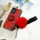 قاب ماربل طلایی پوم پوم دار + پاپ سوکت الماسی Xiaomi Redmi Note 10 4G