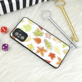 قاب محافظ لنزدار پشت گلسی طرحدار برگ پاییزی Xiaomi Redmi Note 10