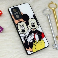 قاب محافظ لنزدار پشت گلسی طرحدار میکی موس Xiaomi Redmi Note 10 Pro