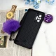 قاب ماربل طلایی پوم پوم دار + پاپ سوکت الماسی Xiaomi Redmi Note 10 Pro