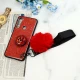 قاب ماربل طلایی پوم پوم دار + پاپ سوکت الماسی Xiaomi Redmi Note 8