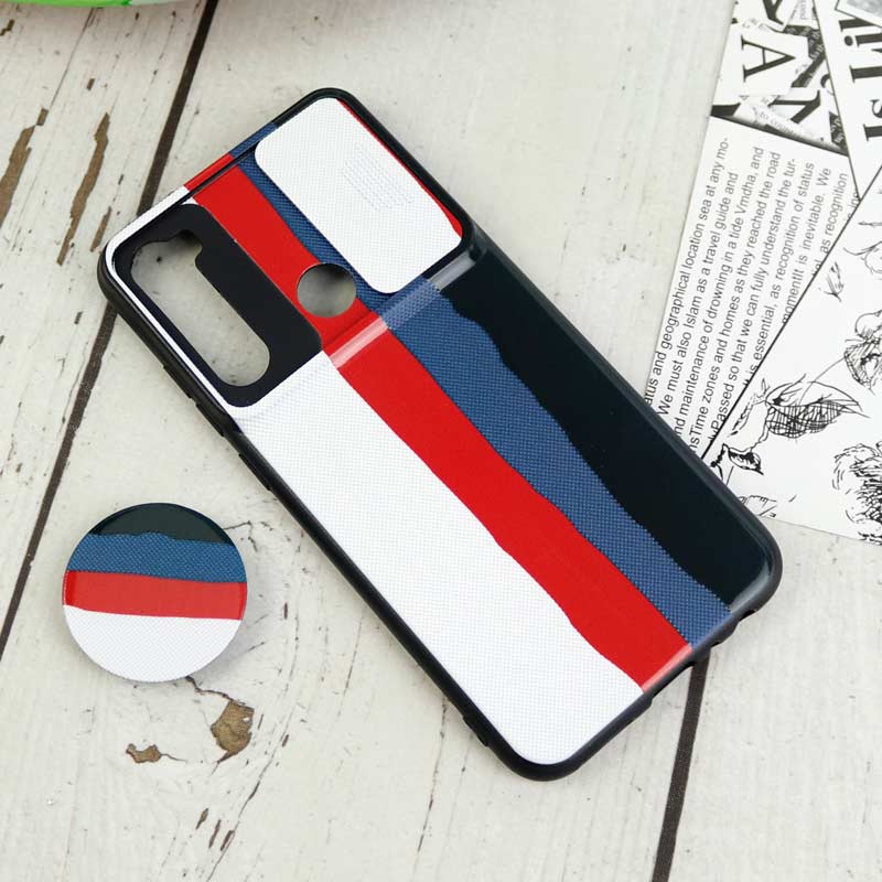 قاب طرحدار محافظ لنزدار کشویی + پاپ سوکت Xiaomi Redmi Note 8 سری D