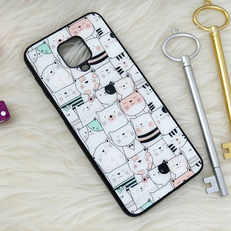 قاب پشت گلسی طرحدار گربه Xiaomi Redmi Note 9s / Note 9 Pro