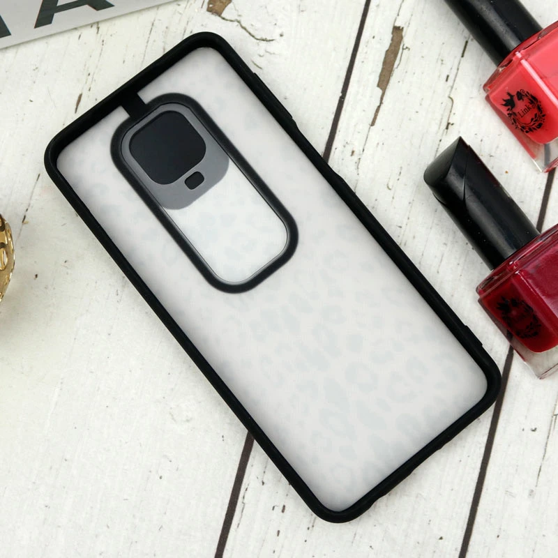 قاب طرحدار محافظ لنزدار کشویی + پاپ سوکت طرح پلنگی Redmi Note 9s / Note 9 Pro سری B