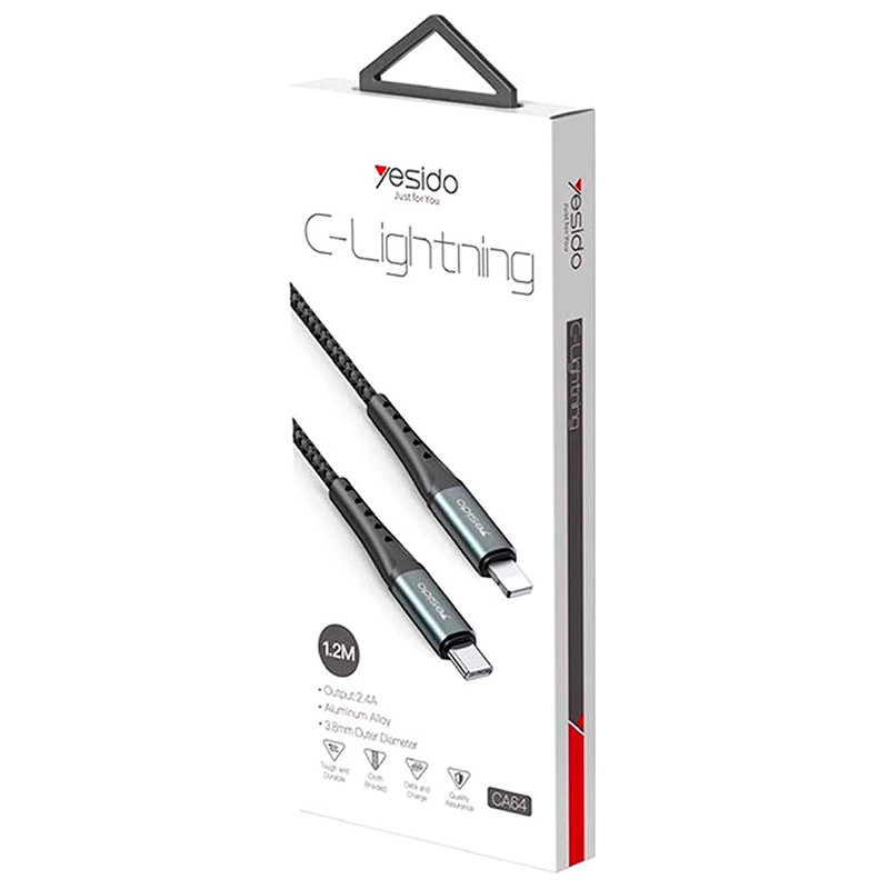 کابل تبدیل Yesido CA-64 Type-C to Lightning 2.4A 1.2m