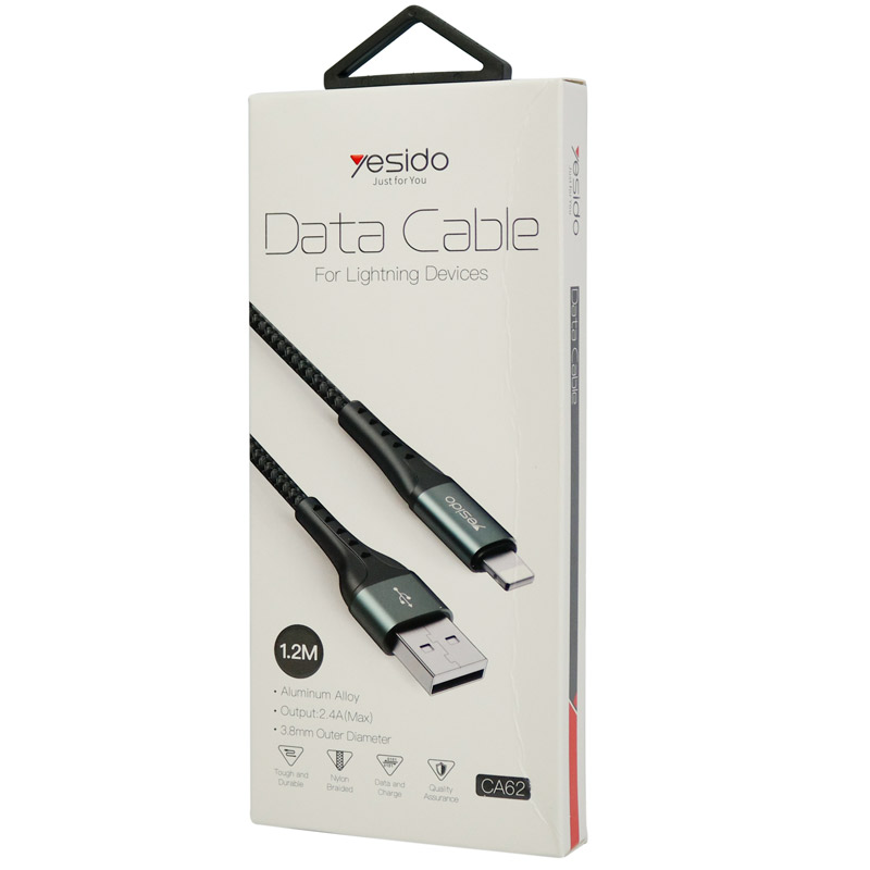 کابل آیفونی فست شارژ Yesido CA62 2.4A 1.2m