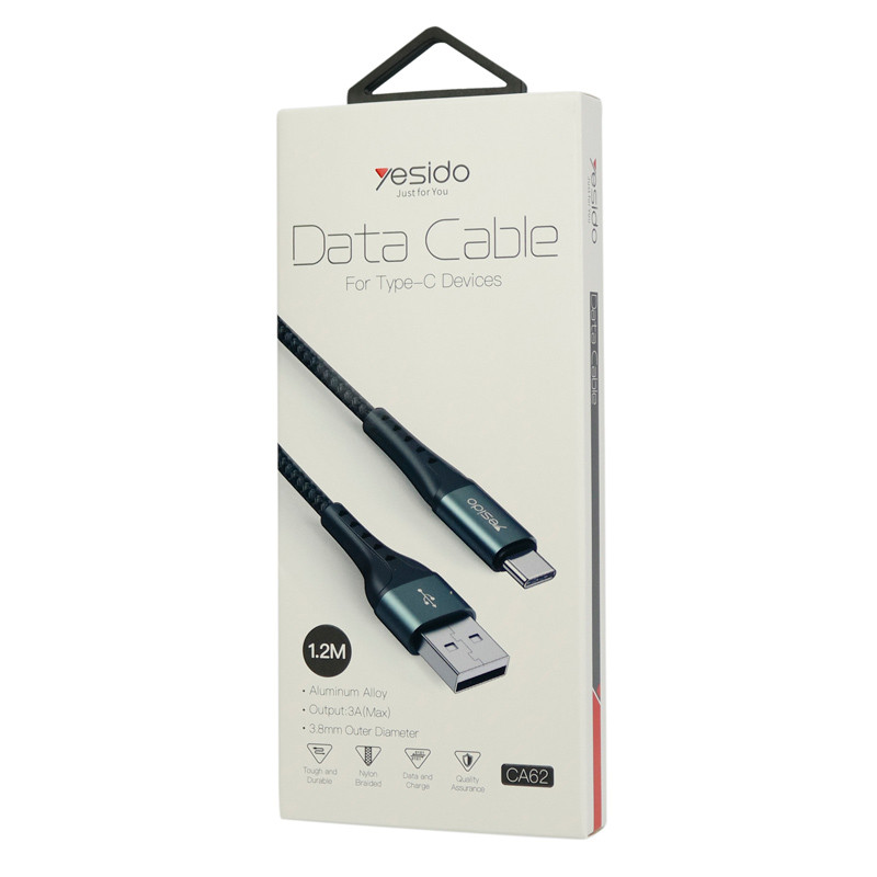 کابل فست شارژ Yesido CA62 3A Type-C 1.2m