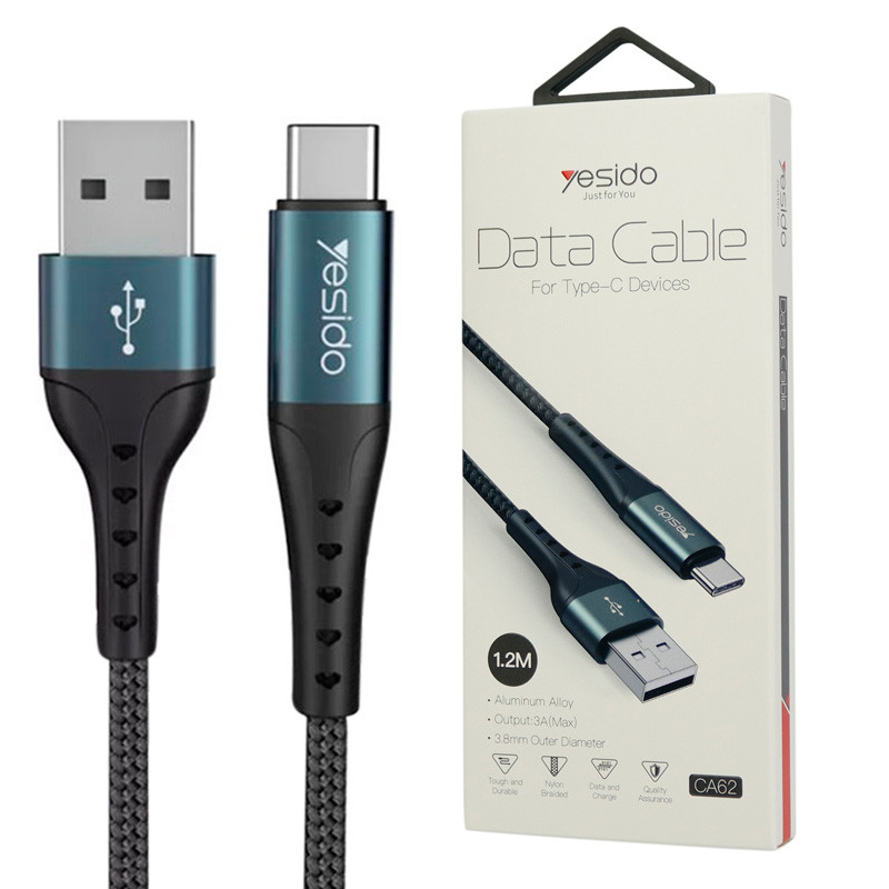 کابل فست شارژ Yesido CA62 3A Type-C 1.2m